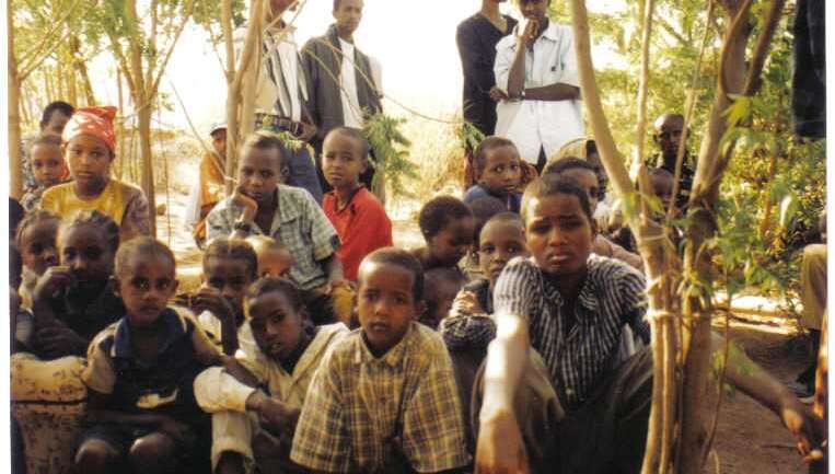 Ragged clothes used as a shelter